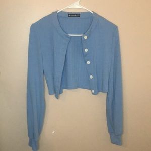 Blue cropped cardigan